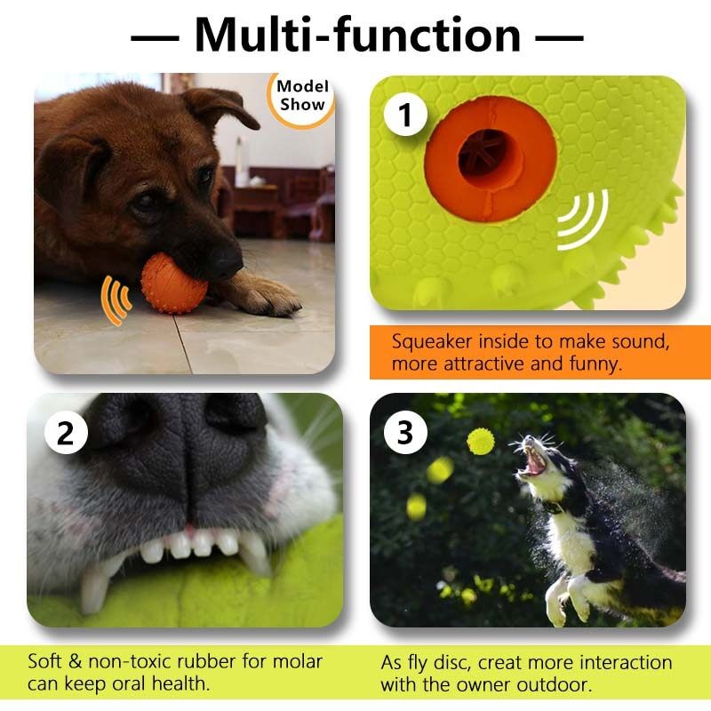 LaRoo Tương Tác Đồ Chơi Cho Chó Cao Su Squeaky Thú Cưng Răng Hàm Nhai Bóng Bền Có Âm Thanh Ném Huấn Luyện Fetch Đồ Chơi Cho Chó Nhỏ Vừa