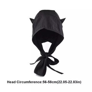 Mũ chui đầu NOOKSTORY có dây đeo, mũ hình quỷ dễ thương, mũ chống nắng polyester màu đơn sắc thấm hút mồ hôi tốt dành cho bé gái