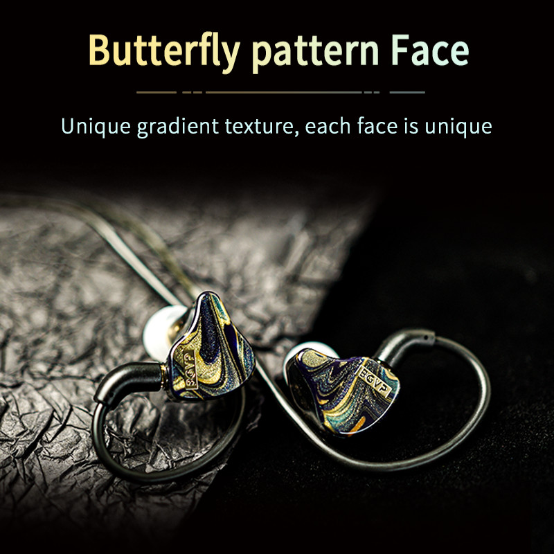 Bgvp Butterfly Pro 1DD + 1BA Tai nghe chơi game lai Iem Tai nghe HiFi có dây Iem