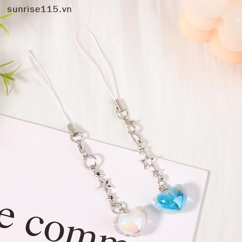 Ssvn Thời Trang Y2K Trái Tim Ngôi Sao Điện Thoại Di Động Dây Tối Giản Dễ Thương Điện Thoại Di Động Dây Móc Khóa Trang Trí Mặt Dây Chuyền.