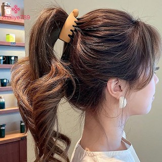< zhuliye789 > Kẹp Đuôi Ngựa Cao Mờ Màu Chuối Kẹp Nữ Phụ Kiện Kiểu Tóc Thời Trang Đuôi Ngựa Barrettes Vuốt Tóc Kẹp Tóc