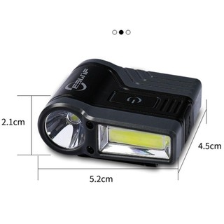 FANGHUI Cap Clip Light, Đen Cam Đỏ USB Sạc Đèn Pha Câu Cá LED, Di Động 15cm Cảm Biến Thông Minh Nhựa Chống Thấm Nước Đi Bộ Đường Dài Đầu Đèn Pin Chiếu Sáng Ngoài Trời
