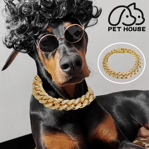 【PET HOUSE】Thời Trang Hợp Kim Vòng Cổ Cho Mèo Đầy Đá Quý Vòng Cổ Cho Chó Mèo Mạ Vàng Vòng Cổ Cho Chó