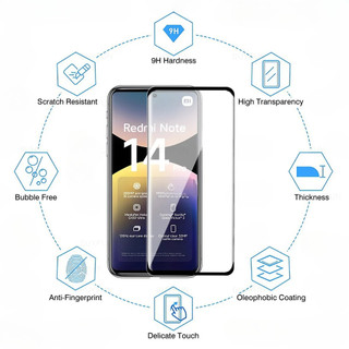 Bảo Vệ Màn Hình 2 TRONG 1 Cho Xiaomi Redmi Note 15 14 Pro Plus 14Pro + Note14 Note14Pro Note15 4G 5G 9H Full Cover Kính Cường Lực Phim Bảo Vệ Ống Kính Máy Ảnh Phim Bảo Vệ Màn Hình