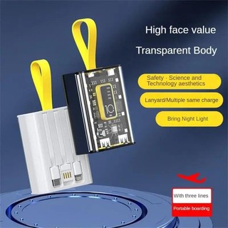Sạc Dự Phòng 30000mah Trong Suốt Sạc Nhanh 66W/20W Tích Hợp Cáp Sạc Và Cổng Sạc Nhanh ip all phone