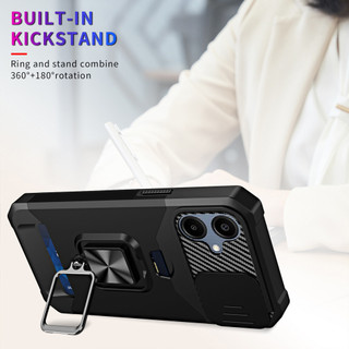 Dành Cho Samsung A06 Ốp Lưng Có Trượt Camera Bao Đựng Thẻ Nhẫn Chân Đế Chịu Lực Bảo Vệ Mỏng Bao Da