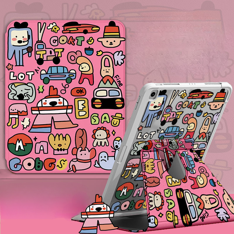 Ốp bảo vệ cho Samsung Galaxy S10 FE + Tab S6 lite 2024 Tab A7 lite 8.7inch S10ULTRA A9 + S7 + / S8 + / S7FE S9 FE + 360 độ Vỏ máy tính bảng hoạt hình dễ thương