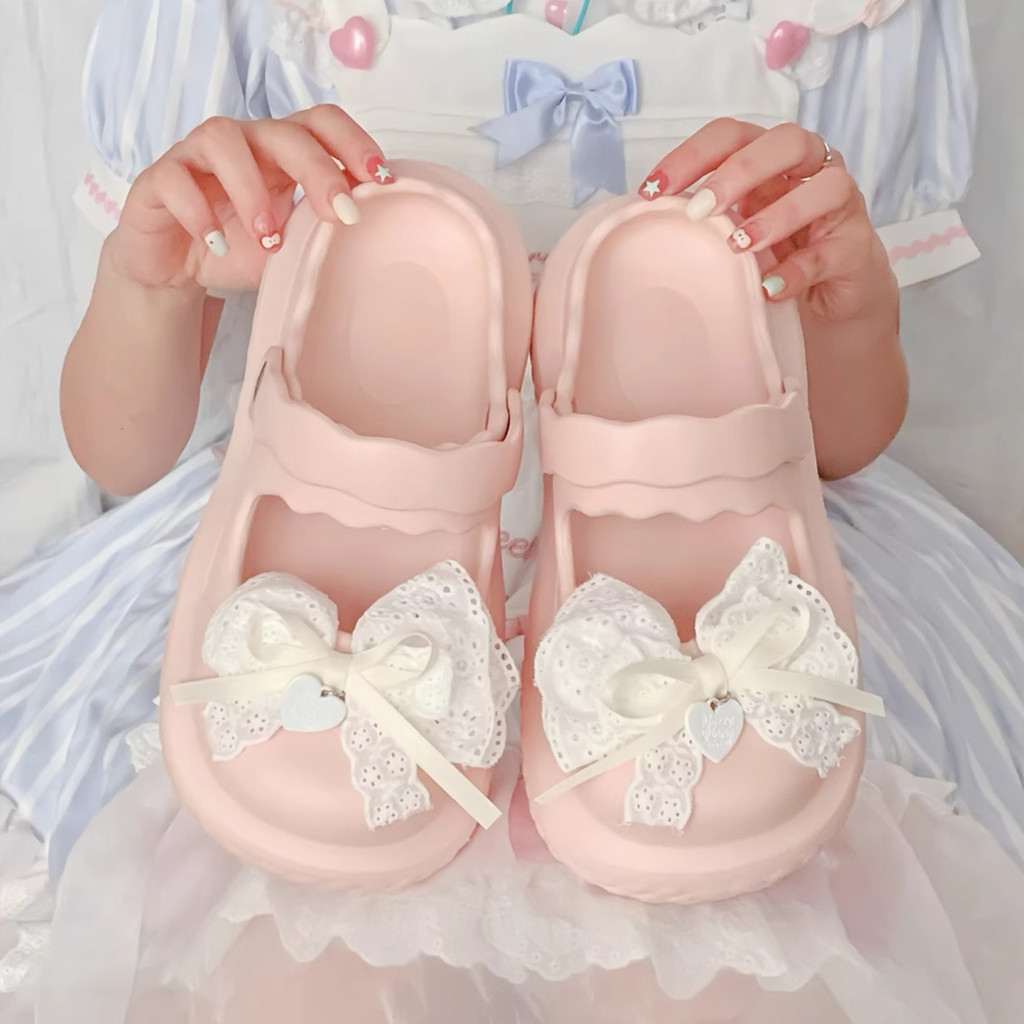 XIXITIAO Mary Jane Dép Nữ EVA Đế Dày Mùa Hè lolita Giày Đi Biển Kỳ Nghỉ Thoải Mái Dép