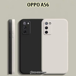 [Phong cách mới] Dành cho OPPO A56 Cover Cạnh thẳng Silicon Full Case Vỏ điện thoại màu trơn cổ điển