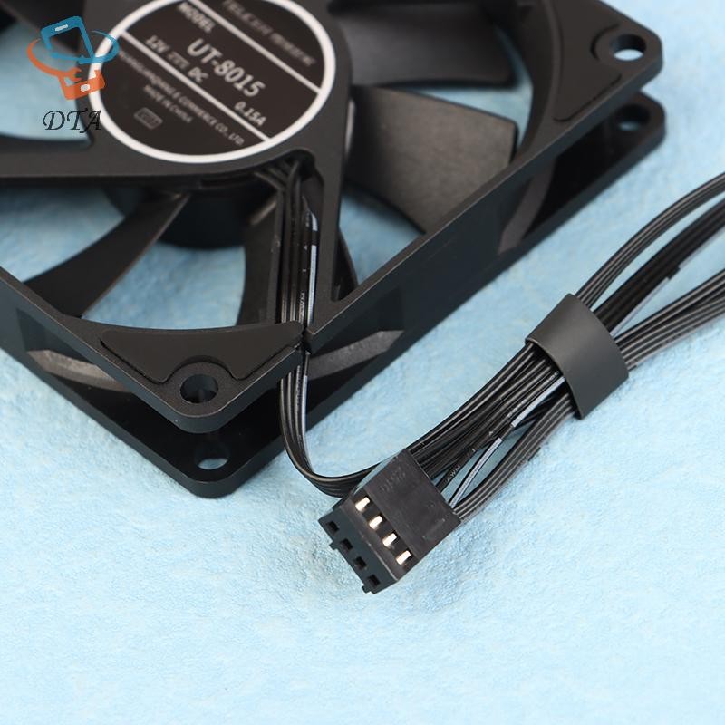 [DTA] Quạt khung gầm Teucer UT-8015 8CM Mỏng 15mm Độ mỏng 12V / 4Pin Vòng bi chất lỏng PWM 1200-3000rpm Vỏ PC Máy thông gió làm mát VN