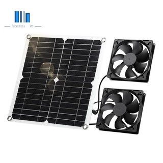 Quạt năng lượng mặt trời, Quạt bảng điều khiển năng lượng mặt trời 12W, chịu thời tiết, có quạt đôi DC cho chuồng gà nhỏ, nhà kính, ống xả cửa sổ