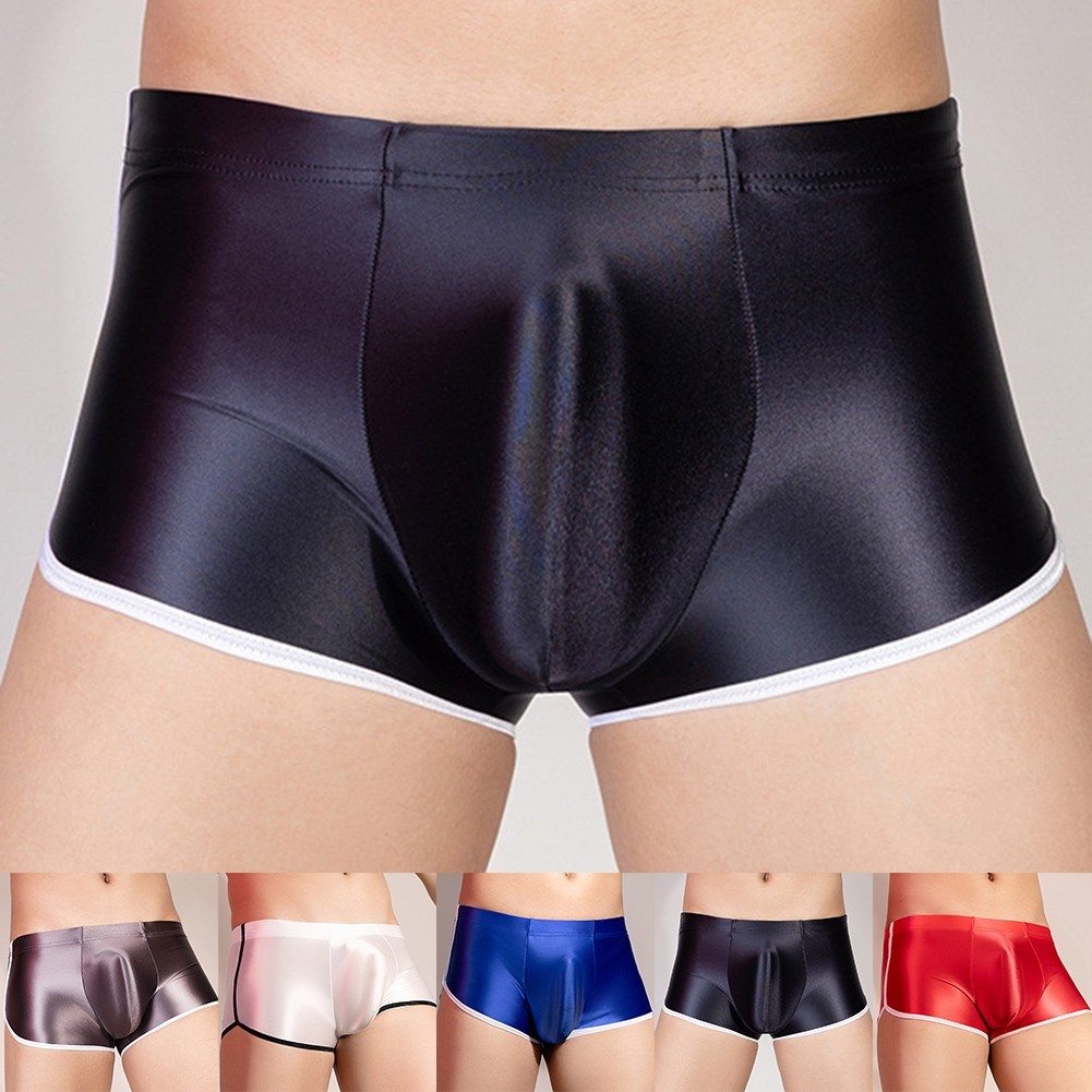 ⭐Giggle⭐Quần Lót Nam Sáng Bóng An Toàn Quần Short Co Giãn Quần Lót Boxer Mịn