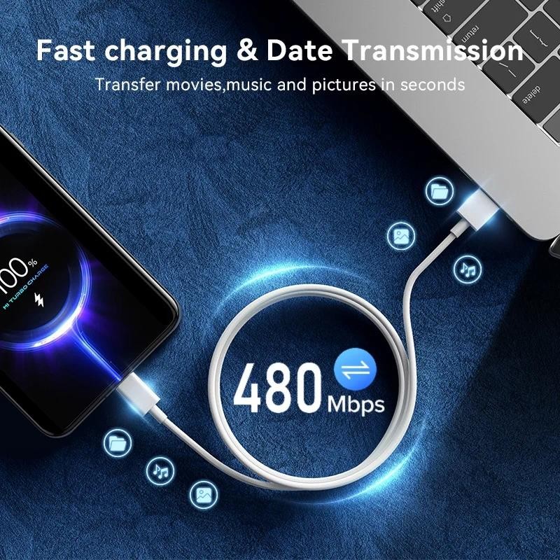 Ảnh Fonken 120W Turbo Cáp Sạc USB Loại C Dây Dữ Liệu Cho Xiaomi Mi 13 12 Pro Redmi Note 11 12 Realme POCO 3