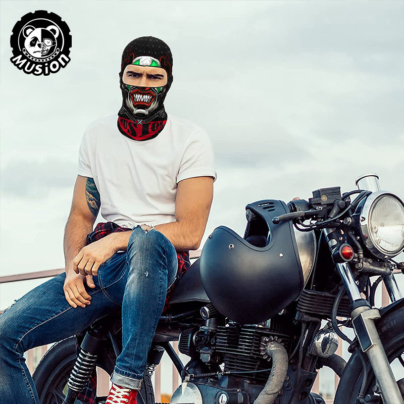 Musion Original Devil Yaksha Balaclava Đi xe đạp Full Face Mask Skull Chống nắng Xe đạp Balaclava Chống bụi Rider Mũ đội đầu cho cưỡi ngựa ngoài trời