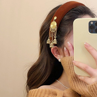 Băng đô tua rua chuông nhung phong cách dân tộc, phù hợp với style cổ điển Trung Quốc