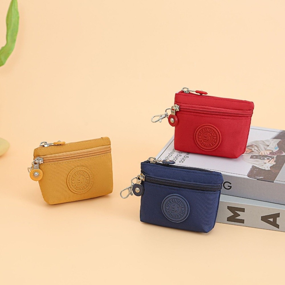 Ví nữ SAMO, Nylon có móc khóa Ví đựng tiền xu, Túi điện thoại di động màu trơn chống nước di động dành cho nữ