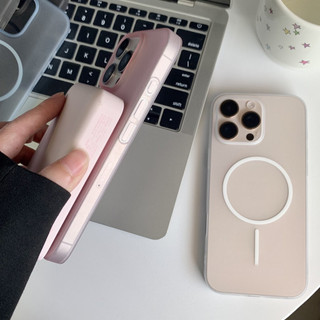 Siêu Mỏng Thân Thiện Với Da Cảm Thấy Mờ Từ Tính Vòng Hút Điện Thoại Cho IPhone 16 15 14 13 12 Pro Max Plus Chống Rơi Vỏ Đá Cát Mặt Sau