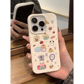 Puppy Snack Minh họa Dễ thương Động vật nhỏ vui nhộn Vỏ điện thoại Thích hợp cho iPhone15plus 14pro 13promax 12 11pro xsmax xr 16 15pro 14 13 12promax 11 7plus Vỏ chống sốc