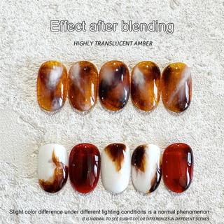 XEIJAYI Gel móng tay bán trong suốt hổ phách, caramel trà nâu, keo quang trị liệu nghệ thuật, dùng cho tiệm móng