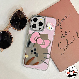 Ốp Điện Thoại Gương Hello Kitty 3D Cho Vivo V40 Pro Lite V40E V30 V30E V29 V29E V27 V25E V23E V21E V20 T3X T3 Lite Ultra T2X Pro T1 5G Vỏ Trang Điểm Mềm Rỗng Hoạt Hình Dễ Thương