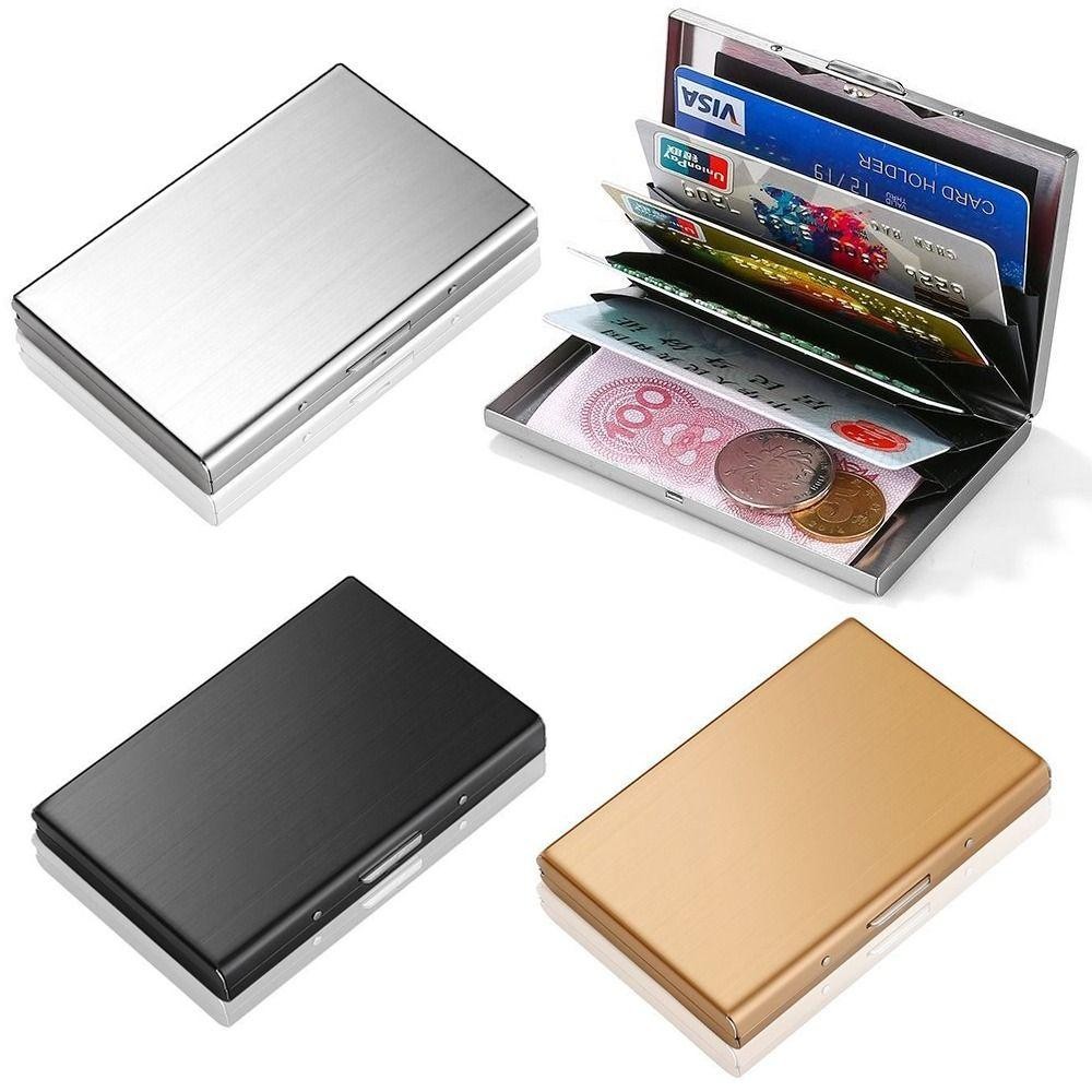 Hộp đựng thẻ tín dụng KANGN, Hộp đựng thẻ ID mỏng chống RFID, Thời trang không gỉ 6 / 10 khe Ví ngắn du lịch