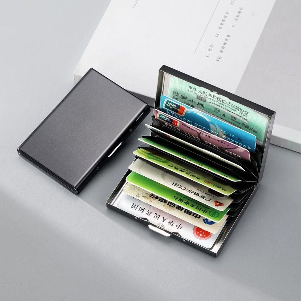 Chủ thẻ ID JVSUB, Hộp đựng thẻ tín dụng chống RFID mỏng, Thời trang 6 / 10 Khe cắm Ví ngắn không gỉ Du lịch