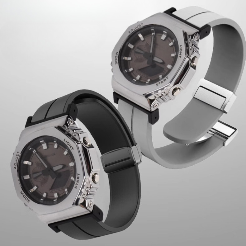 Dây đồng hồ silicone khóa từ tính cho Casio G-SHOCK GA-110 DW-5600 GWM-5610 DW-6900 16mm, thể thao, chống nước
