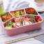 Hộp cơm trưa phong cách GAVESTO Japese, Ngăn chống rò rỉ nhiều màu Bento, Lò vi sóng di động bằng nhựa Hộp đựng thực phẩm 4 lưới Unisex