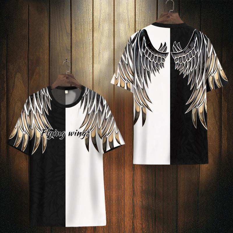 Của nam giới ngắn tay cánh mô hình 3D in ấn T-Shirt cho wen