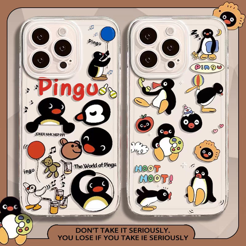 Ốp Lưng Cho Iphone 16 Pro Max 11 12 13 14 15 Pro Max 6 6S 7 8 Plus X XS XR SE 2 3 Ốp Điện Thoại Anime Dễ Thương Pingu Hoạt Hình Động Vật Chim Cánh Cụt TPU Chống Sốc Camera Bảo Vệ Mềm Mại