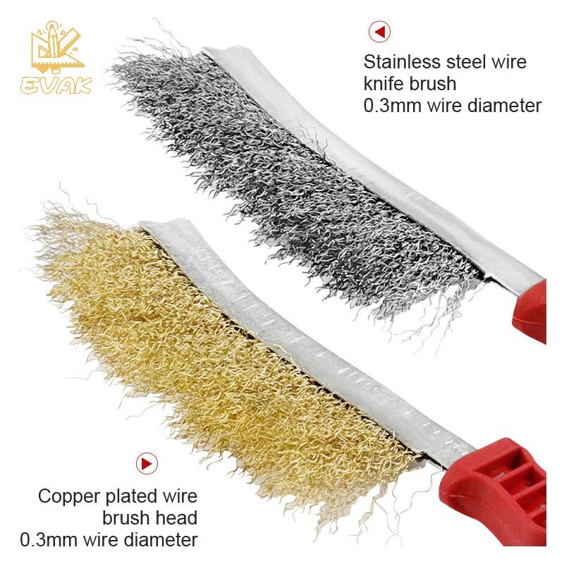 Bàn chải dây đa chức năng Alittlesetrtu Bàn chải thép không gỉ mạ đồng Bàn chải làm sạch Bàn chải loại bỏ rỉ sét kim loại để làm sạch BBQ Grill VN