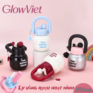 Bình nước dung tích lớn 800ml, Chai nước di động, chai nước nhựa, Thiết kế dễ thương