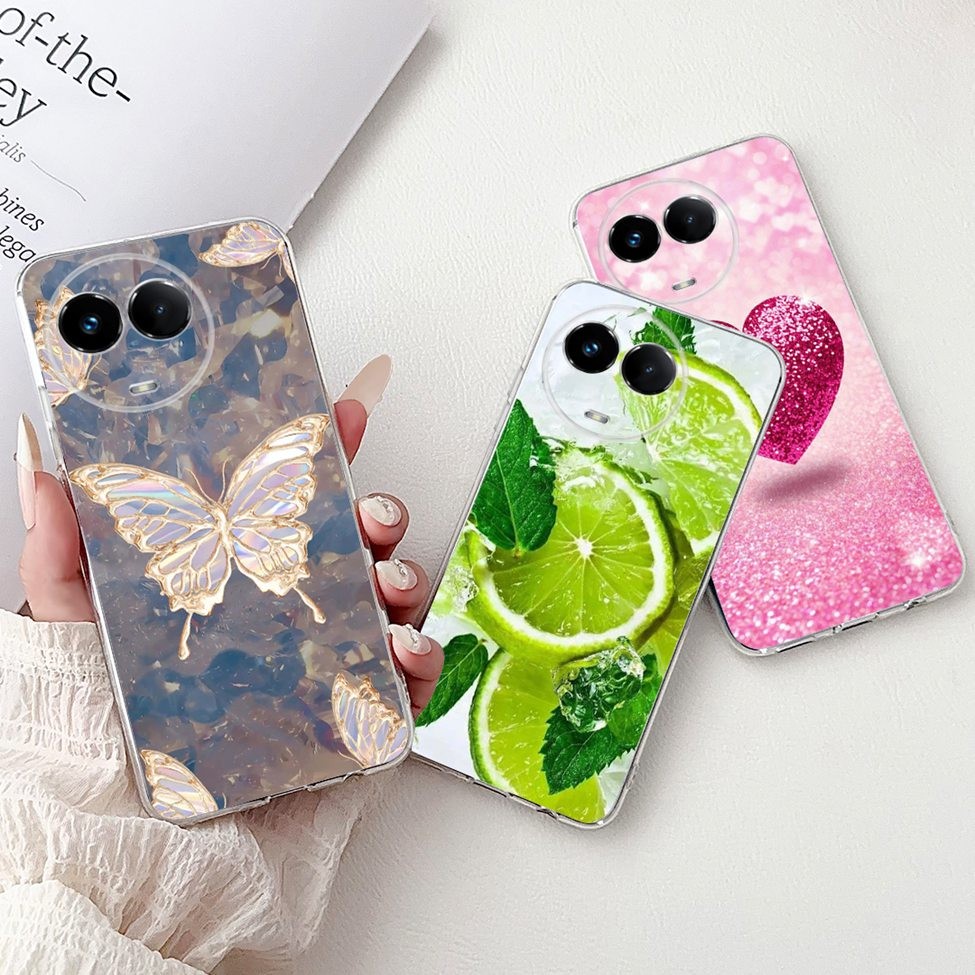Trong Suốt Cho Realme V50 RMX3783 V50s RMX3781 Dành Cho Realme V50 Ốp Lưng Bướm Sang Trọng Tình Yêu Thời Trang Hoa Thoáng Mát Đẹp Trai Sư Tử Sơn