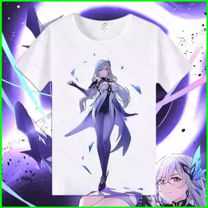 YB1 Genshin Impact Skirk trò chơi mùa hè Áo thun ngắn tay Anime BY1