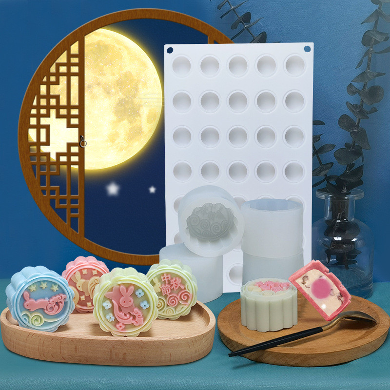Thỏ Bánh Trung Thu Khuôn Silicon DIY Da Tuyết Trung Thu Bánh Đậu Xanh Khuôn Sáng Tạo Mousse Bánh Món Tráng Miệng Khuôn