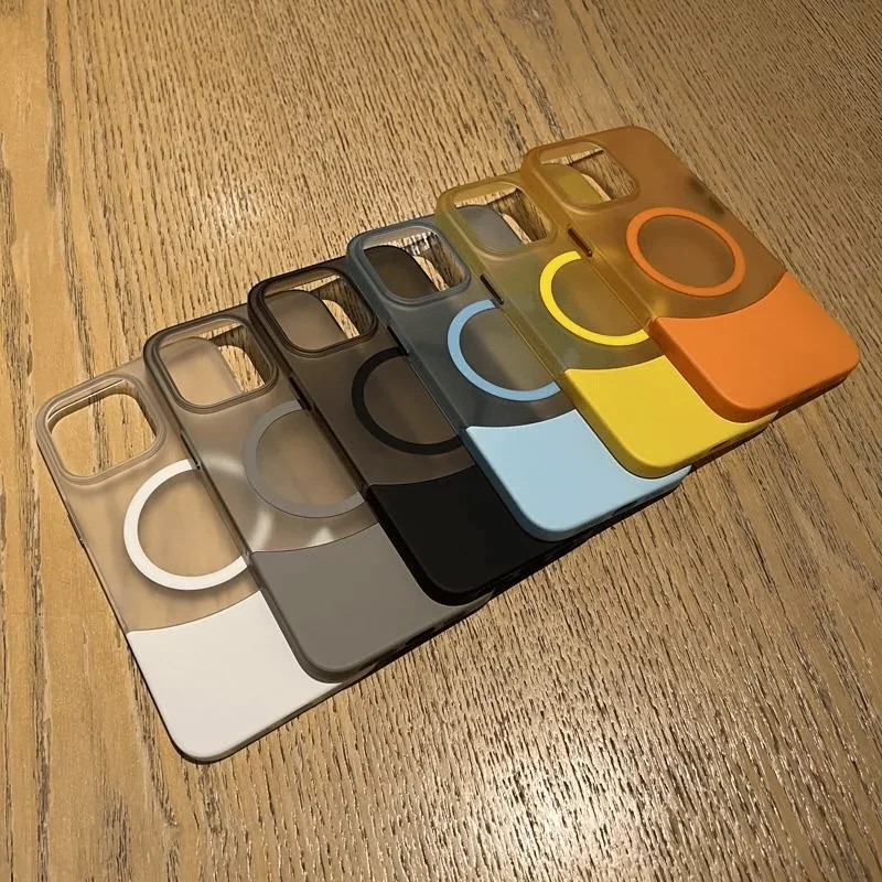Siêu Mỏng Mờ Từ Tính Sạc Không Dây 2 TRONG 1 Ốp Lưng Trong Suốt Cho iPhone 17 Air 16 15 14 Plus 13 12 11 Pro Max Bìa Cứng