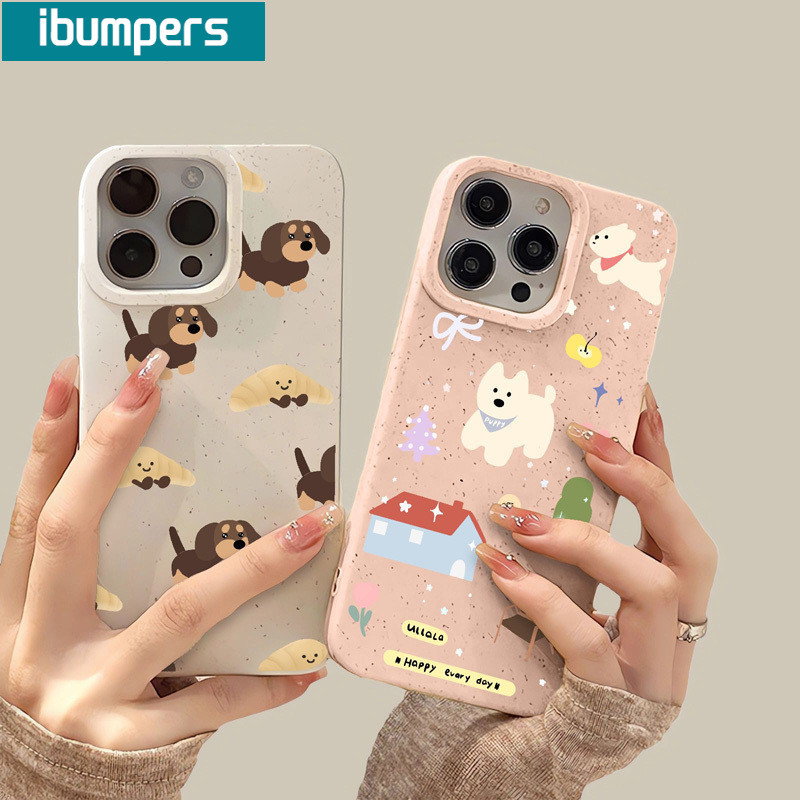 ibumpers Ốp Lưng IPhone Đơn Giản Họa Tiết Dachshund Dễ Thương Chó Con Cho IPhone 16 15 14 12 13 11 Pro Max IP 7 8 Plus X XS XR Ốp Điện Thoại Silicon Mềm Chống Sốc