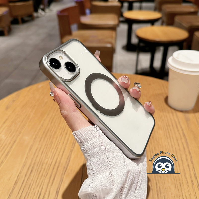 Ốp điện thoại trong suốt từ tính đơn giản cho Huawei Mate 70 60 50 50E 40 30 30E 20 10 Pro Plus P Smart Plus Pro S 2021 Y9s Y7A Y6P Vỏ mềm chống sốc Vỏ khung mạ bạc mờ