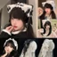 NORDICLIFE Quấn Đầu, Cosplay Lolita Tai Mèo Băng Đô, Nơ Ren Mũ Đội Đầu Nữ