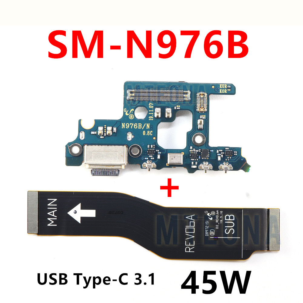 Cổng sạc USB 45W Dock kết nối cổng sạc cho Samsung Galaxy Note 10 + Plus SM-N975F N976B N976U Bo mạch chủ Cáp mềm