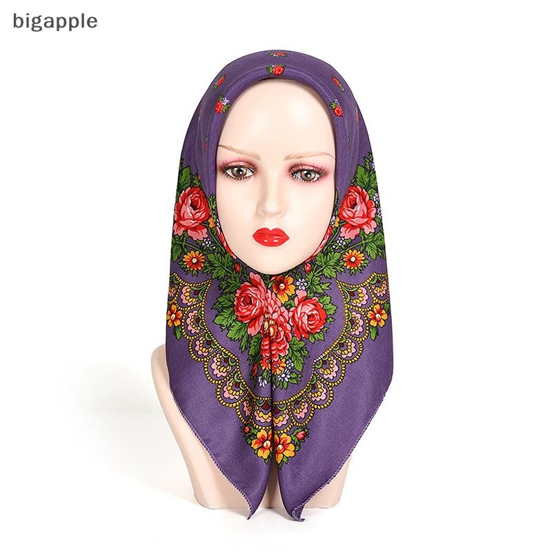 Bigapple Nga Khăn Vuông Sang Trọng In Hoa Khăn Cho Nữ Babushka Dân Tộc Khăn Tay Quấn RDG