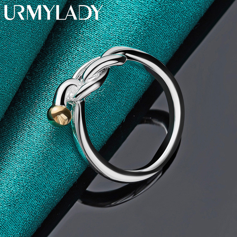URMYLADY Bạc 925 Nút 7-10 # Nhẫn Nữ Thời Trang Tiệc Cưới Trang Sức Quyến Rũ