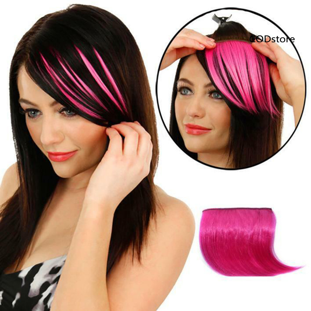 [Codst] Bộ tóc giả 13 màu thời trang liền mạch Slanted Fake Bang Fringe Hair Extension Hairpiece