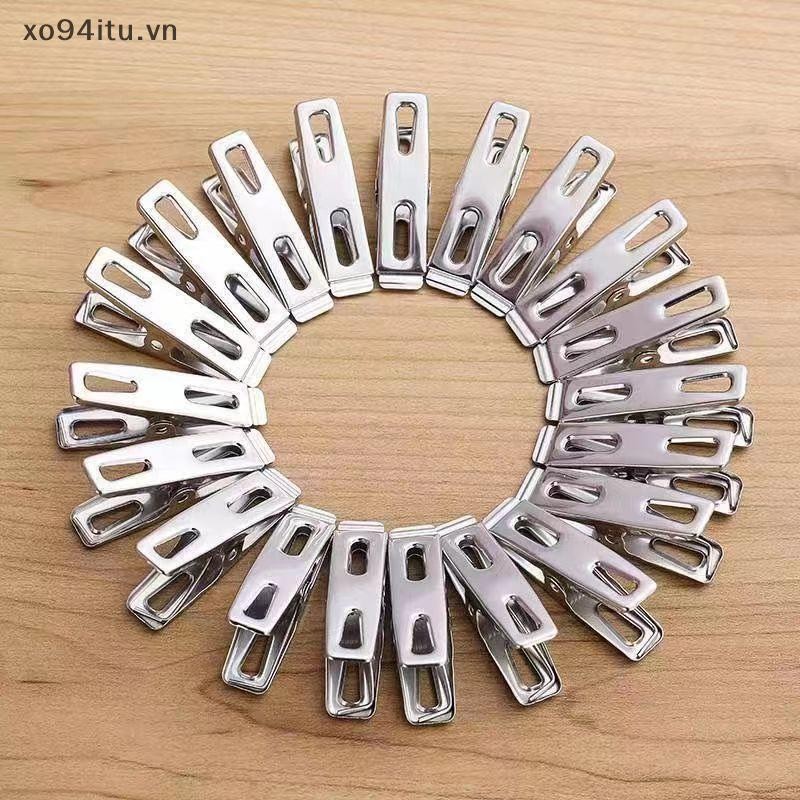 Xoitu 10 Chiếc Quần Áo Chốt Dây Giặt Inox Treo Chân Kẹp Kim Loại Chống Gió VN