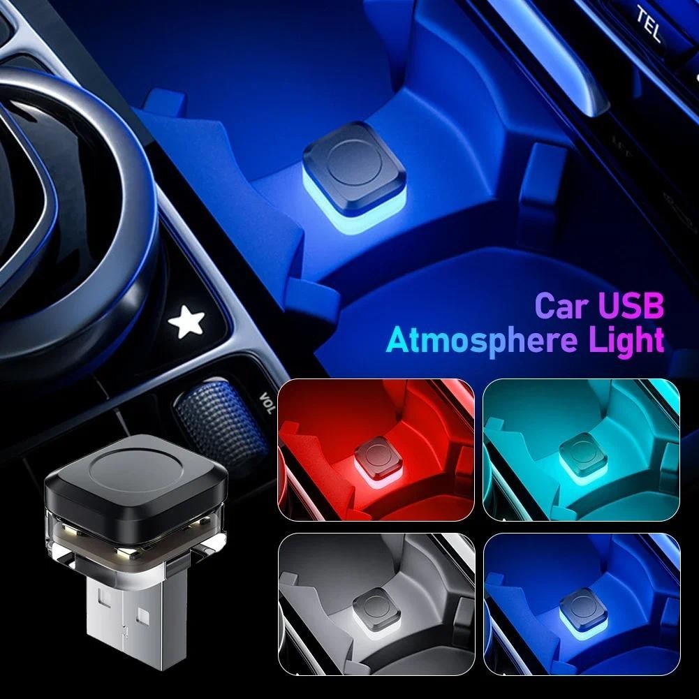 2 Chiếc Ô Tô Usb Không Khí Đèn Cắm Và Chạy Đa Năng Led Không Khí Đèn Tín Hiệu Đèn Đọc Sách Ô Tô Dải Trang Trí