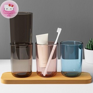 Moonlight Cặp Đôi Màu Trơn Trong Suốt Cốc Nước súc Miệng Dung Tích Lớn Phong Cách Bắc Âu Bàn Chải Đánh Răng Cốc Nước súc Miệng Trong Suốt Cốc Nhựa EN