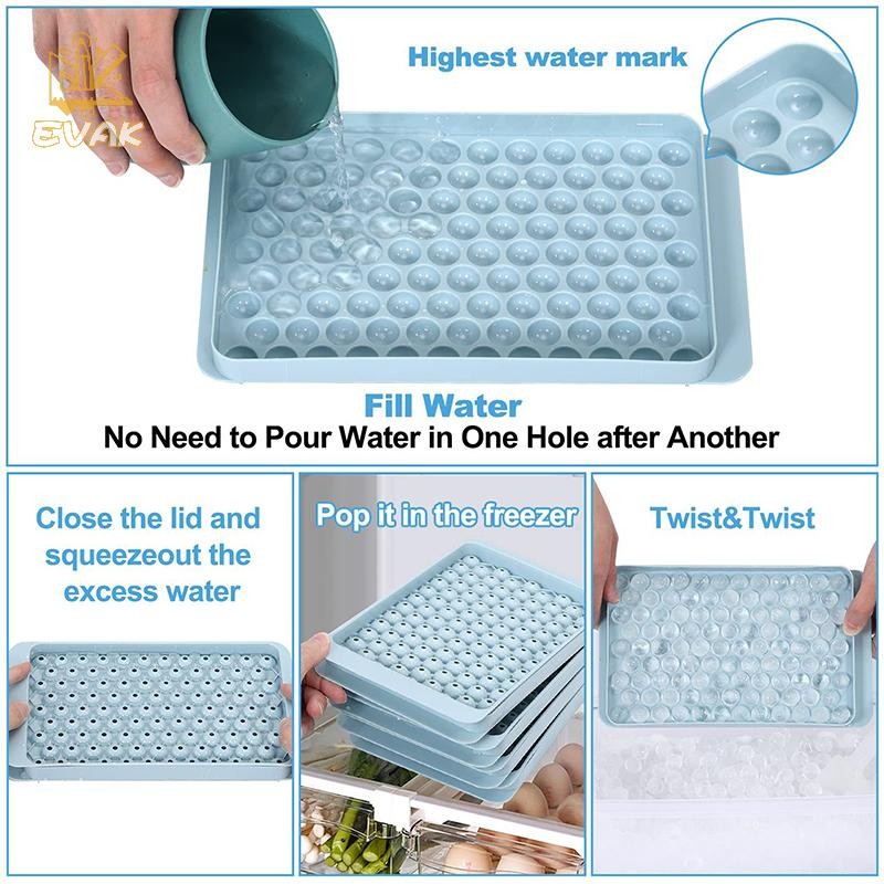 Alittlesetrtu 1Pc 104 Khay Lưới Khuôn Thực Phẩm Nhỏ Dễ Dàng Phát Hành Khuôn Đá Tròn Cho Nước Lạnh VN