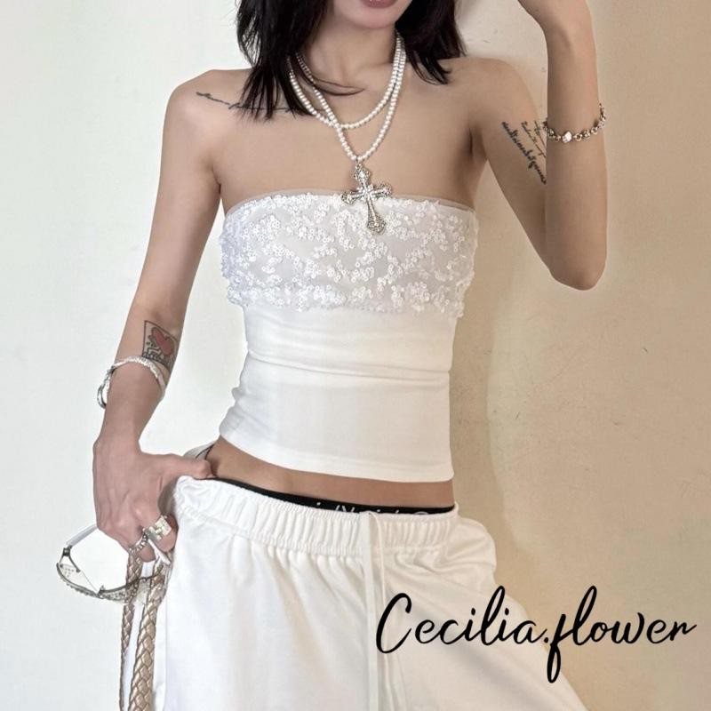 Áo ống nữ summer slim fit bandeau, thiết kế không lưng cổ thuyền, áo dạ hội dự tiệc