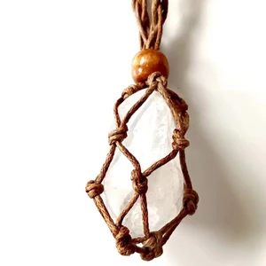 Dây chuyền mặt đá thạch anh thô tự nhiên phụ kiện thời trang unisex, trang sức vòng cổ handmade phong thuỷ