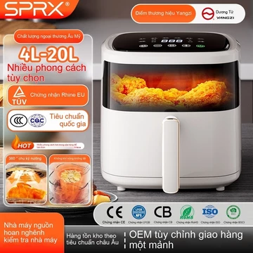 Nồi chiên không dầu gia đình mới 2025 nồi chiên không dầu đa năng bằng thép không gỉ dung tích lớn nồi chiên điện